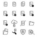 File document operation icons set vector illustration Royalty Free Stock Photo