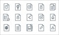 file and document outline line icons. linear set. quality vector line set such as error, contacts, online, link, document, list,