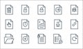 file and document outline line icons. linear set. quality vector line set such as update, attachment, folder, list, add, click, Royalty Free Stock Photo