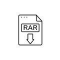 File, document, RAR icon. Simple line, outline  of icons for ui and ux, website or mobile application Royalty Free Stock Photo