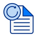 File Document with Refresh Circular Arrow Flat Colored Icon for Update and Reload Tasks Royalty Free Stock Photo