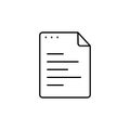 File, document, text icon. Simple line, outline vector of icons for ui and ux, website or mobile application Royalty Free Stock Photo