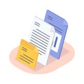 File document type isometric icon with modern flat style color Royalty Free Stock Photo