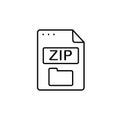 File, document, ZIP icon. Simple line, outline vector of icons for ui and ux, website or mobile application Royalty Free Stock Photo