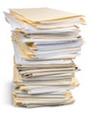 File folders with documents isolated on Royalty Free Stock Photo