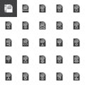 File documents vector icons set