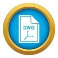 File DWG icon blue vector isolated Royalty Free Stock Photo