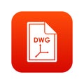 File DWG icon digital red Royalty Free Stock Photo