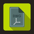 File DWG icon, flat style Royalty Free Stock Photo