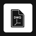 File DWG icon, simple style Royalty Free Stock Photo