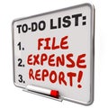 File Expense Report Words To Do List Reminder Board