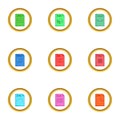 File extension icons set, cartoon style Royalty Free Stock Photo