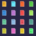 File extension icons set vector sticker Royalty Free Stock Photo