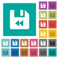 File fast backward square flat multi colored icons