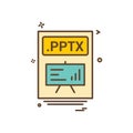 file files pptx icon vector design