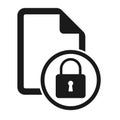 File flat icon with lock isolated on white background. Locked document symbol vector illustration Royalty Free Stock Photo