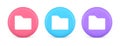 File folder archive directory button cyberspace digital document storage organizing 3d circle icon