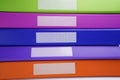 File Folder Binder stack of multi colour in office Royalty Free Stock Photo