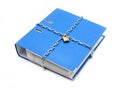 A file folder with chain and padlock closed