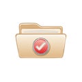 File Folder with Check Mark Icon - Documents, Data, Acceptance, Completion, Approved Royalty Free Stock Photo