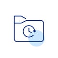 File folder with clock. Temporary data storage, timed access to recent files. Secure backup. Pixel perfect Royalty Free Stock Photo