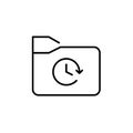 File folder with clock. Temporary data storage, timed access to recent files. Secure backup. Pixel perfect Royalty Free Stock Photo