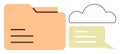 File Folder, Cloud Storage, and Chat as Symbols of Communication and Document Sharing Royalty Free Stock Photo