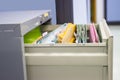 File folder documents In a file cabinet retention Royalty Free Stock Photo