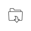 File folder download outline icon Royalty Free Stock Photo