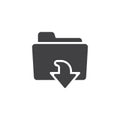 File folder download vector icon Royalty Free Stock Photo