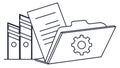 File Folder with Gear Icon for Settings Vector, vector design Generative AI Royalty Free Stock Photo