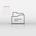 File folder icon in flat style. Documents archive vector illustration on isolated background. Storage business concept Royalty Free Stock Photo