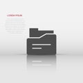 File folder icon in flat style. Documents archive vector illustration on isolated background. Storage business concept Royalty Free Stock Photo