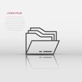 File folder icon in flat style. Documents archive vector illustration on isolated background. Storage business concept Royalty Free Stock Photo