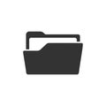 File folder icon in flat style. Documents archive vector illustration on white isolated background. Storage business concept Royalty Free Stock Photo