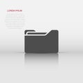 File folder icon in flat style. Documents archive vector illustration on white isolated background. Storage business concept Royalty Free Stock Photo
