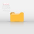 File folder icon in flat style. Documents archive vector illustration on white isolated background. Storage business concept Royalty Free Stock Photo