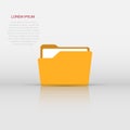 File folder icon in flat style. Documents archive vector illustration on white isolated background. Storage business concept Royalty Free Stock Photo