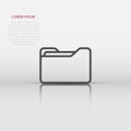 File folder icon in flat style. Documents archive vector illustration on white isolated background. Storage business concept Royalty Free Stock Photo