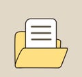 File folder icon, flat style. File folder icon. Royalty Free Stock Photo