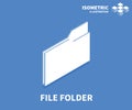 File folder icon. Isometric template for web design in flat 3D style. Vector illustration