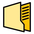 File folder icon color outline vector Royalty Free Stock Photo