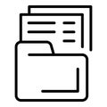 File folder icon outline vector. Organize document