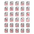 File and Folder 2 icon set include add,document,file,folder,cancel,close,delete,page,remove,paper,banned,star,favorite,data,locked Royalty Free Stock Photo