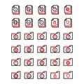 File and Folder icon set include add,document,file,folder,cancel,close,delete,page,remove,paper,banned,star,favorite,data,locked, Royalty Free Stock Photo