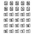 File and Folder icon set include add,document,file,folder,cancel,close,delete,page,remove,paper,banned,star,favorite,data,locked, Royalty Free Stock Photo