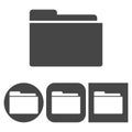 File, folder icon - vector icons set Royalty Free Stock Photo