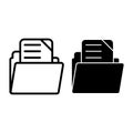 File folder line and glyph icon. Archive vector illustration isolated on white. Document outline style design, designed Royalty Free Stock Photo