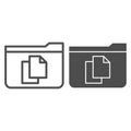 File folder line and glyph icon. Folder with documents vector illustration isolated on white. Computer folder outline Royalty Free Stock Photo