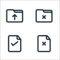 file and folder line icons. linear set. quality vector line set such as delete file, selected, delete folder